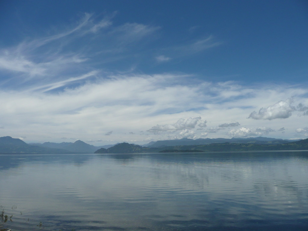 View from our campsite in Lican Ray - rather beautiful!