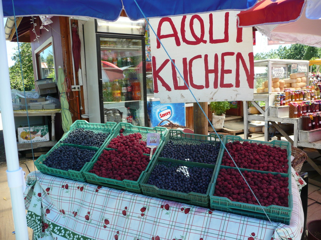 Very cheap raspberries and blueberries!