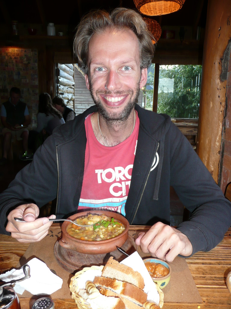 Richard really enjoyed his locro - a local stew of maize, beans, veges, bacon, sausage.