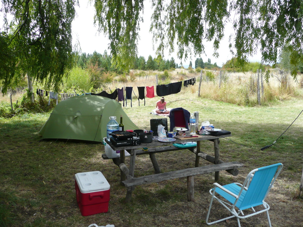 This is our ideal type of campsite, it has sun and shade, picnic table, grassy and decent bathrooms AND no dogshit everywhere