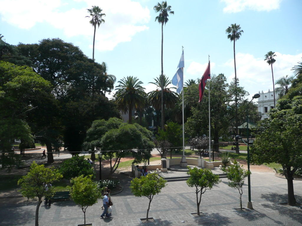 View over Salta's pretty plaza
