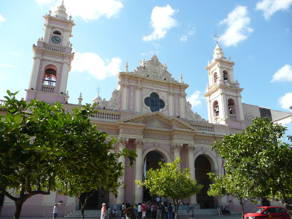 Salta's pink cathedral, dating from 1878.