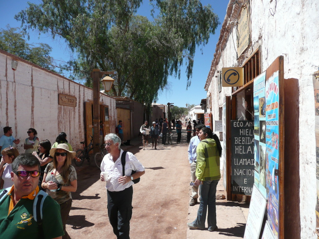 Typical street in San Pedro. Most unlikely buildings are shops!