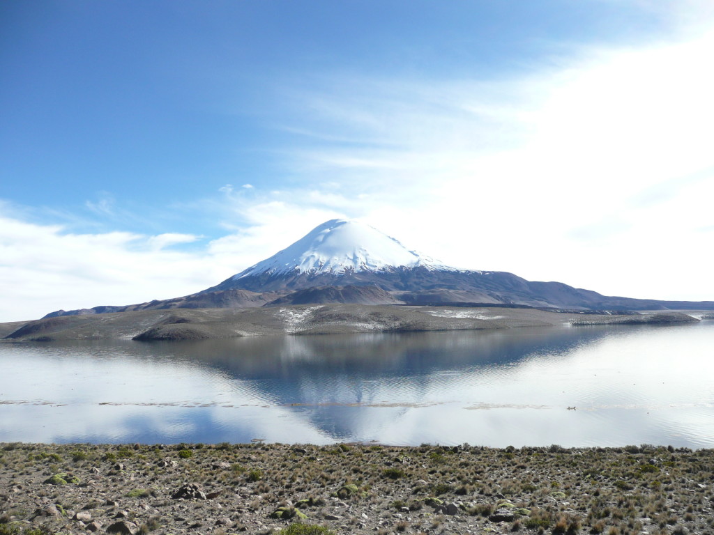Lago Chungara with Volcan Parinacota