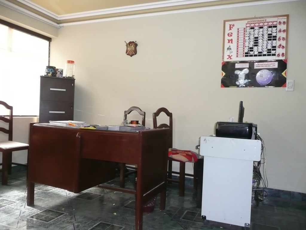 The inside office of Fenix. They have two floors with different classes offered: Spanish, English and even Quechua.