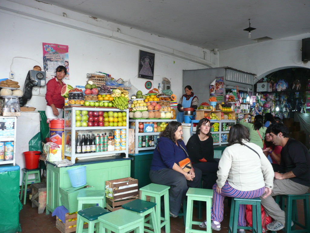 Smoothie stands in the Mercado Centrale. Here you can have any kind of smoothie any which way you want. And so incredibly cheap too.