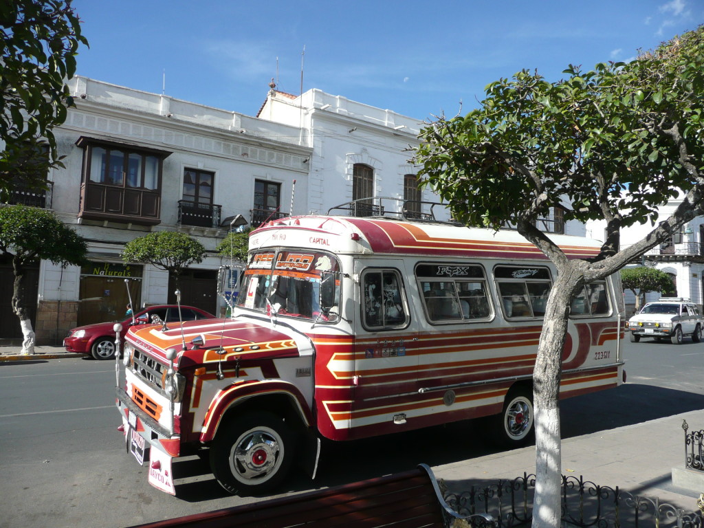 Buses are pretty colourful in Bolivia. Many have Chinese or Japanese writing on theme (where they originally came from).
