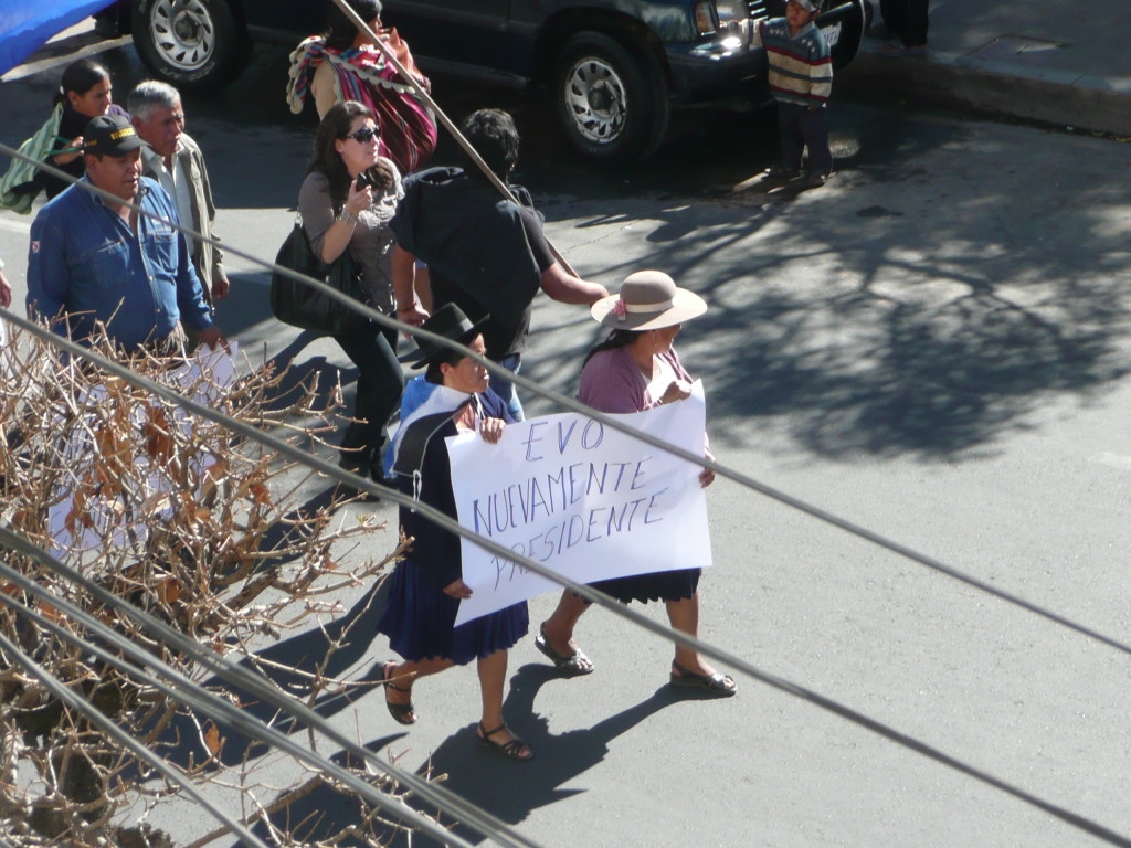 In the space of one lunch hour we saw three different protest groups make their way around the plaza