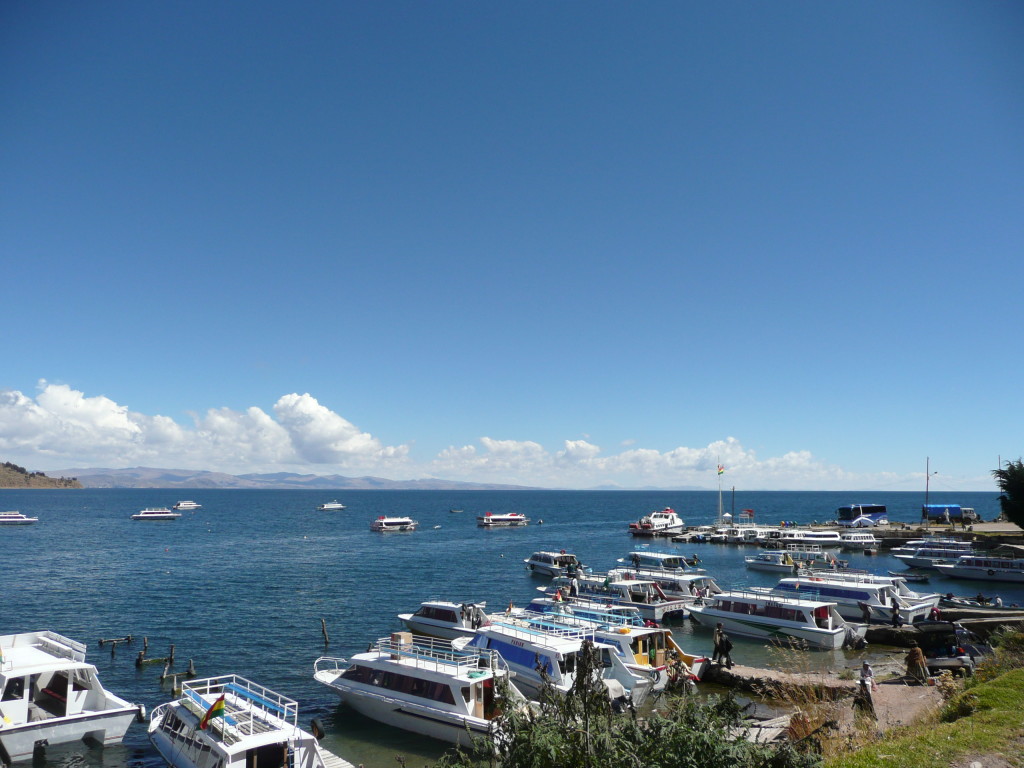 Lots of boats at the ready to transport tourists over the lake
