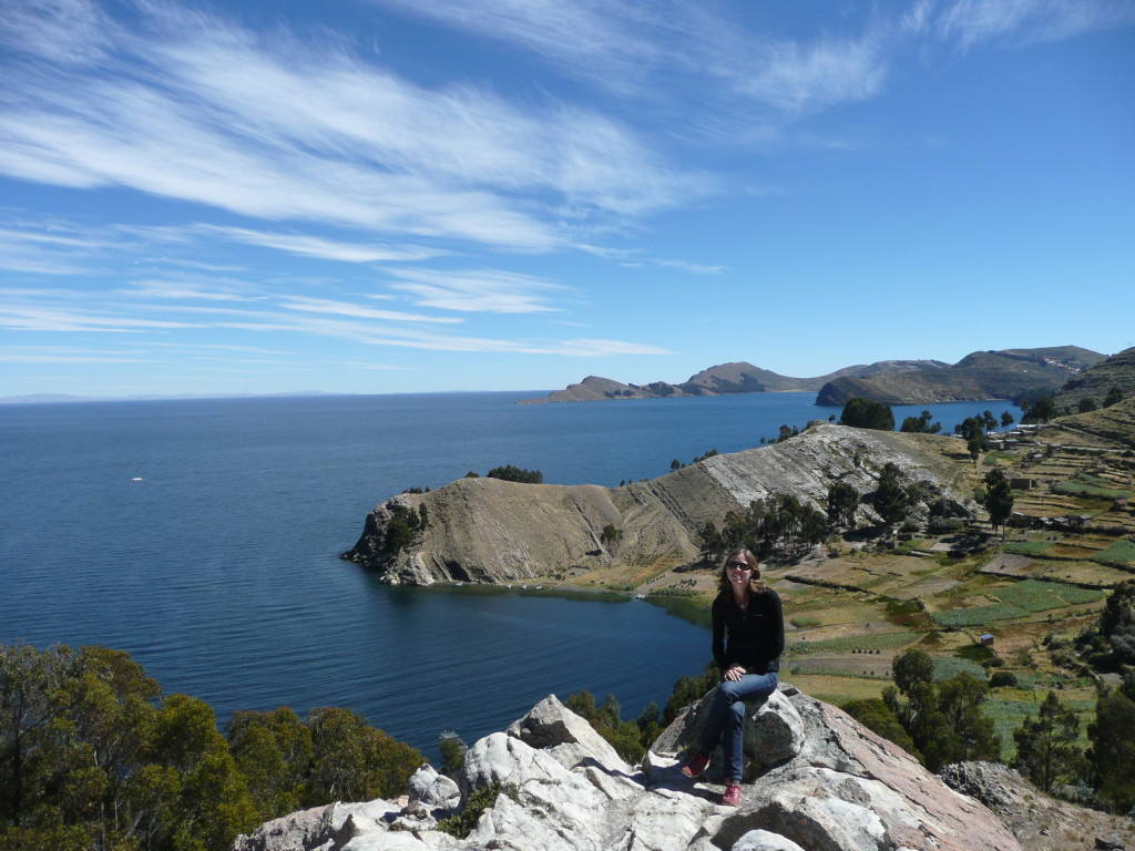 Great views over the lake with in the distance Isla del Sol