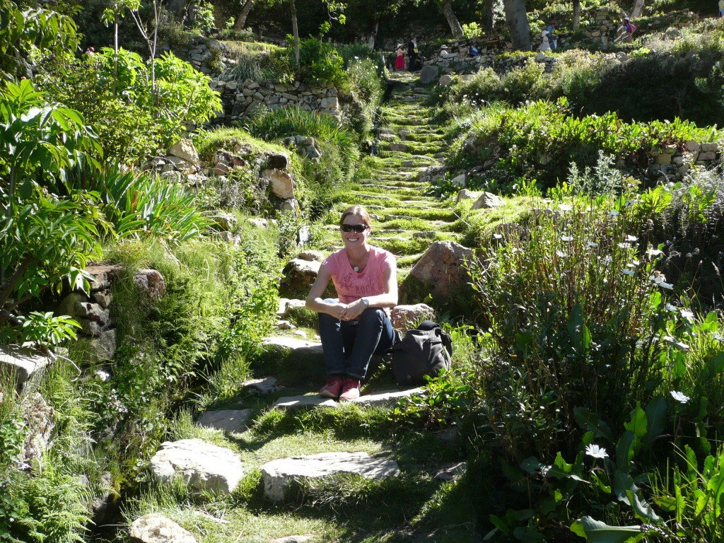 Julia next to a little stream that was thought to be coming from the Fountain of Youth