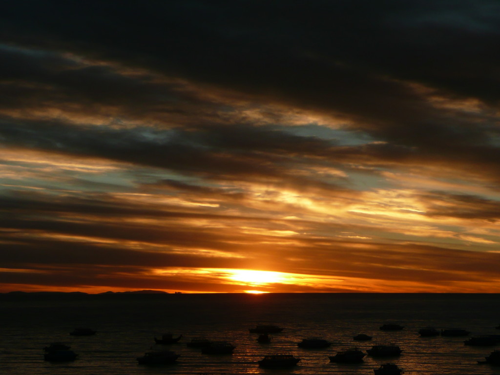 Sunset over Lake Titicaca