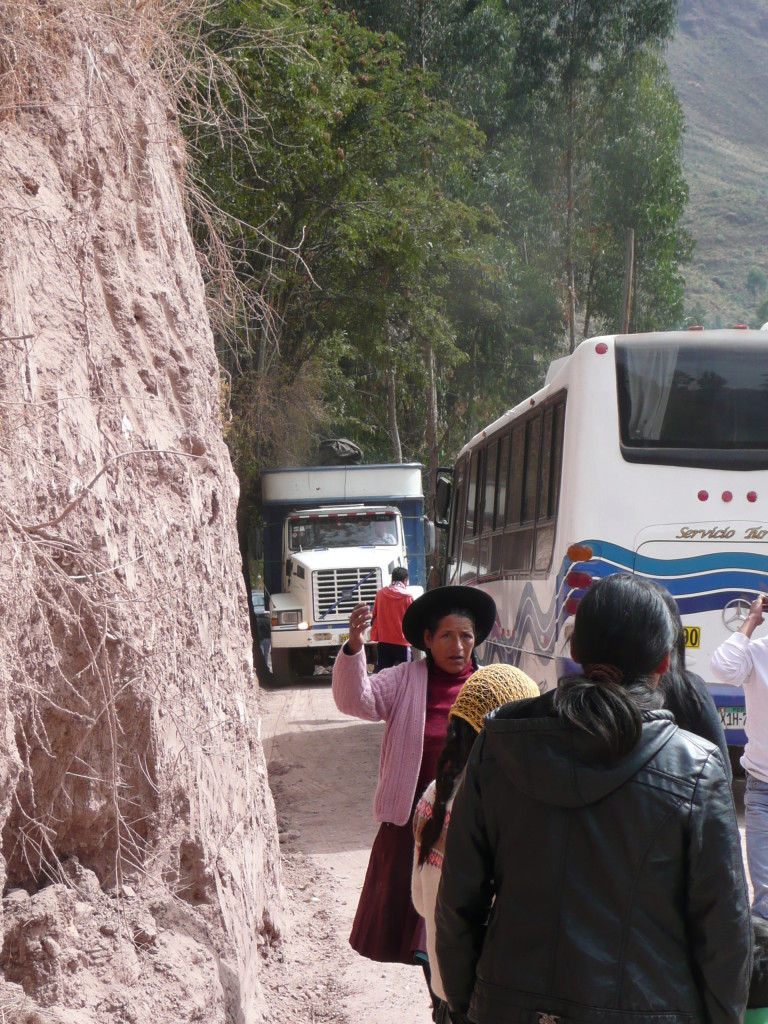 Truck vs bus, classic sight in South America!
