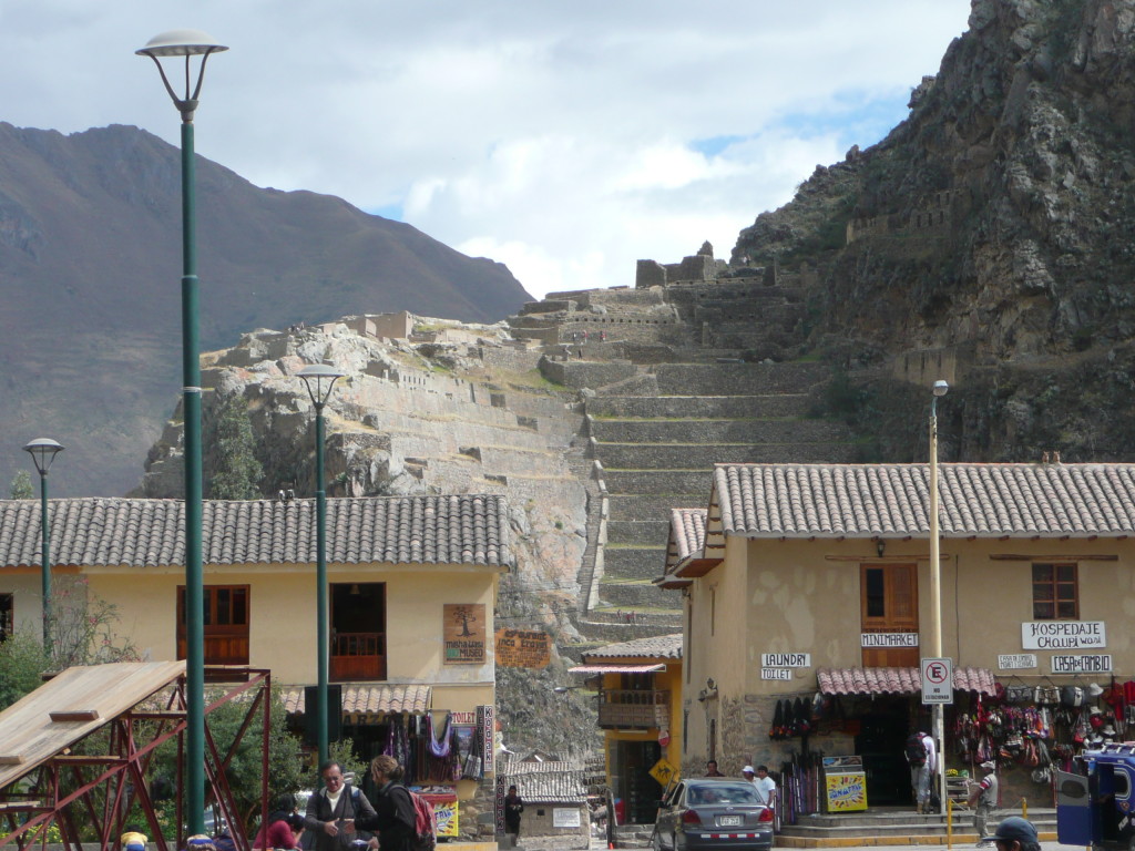 First view of Ollantaytambo town - note the impressive Incan ruins sitting high on the hill behind the town. Magical!