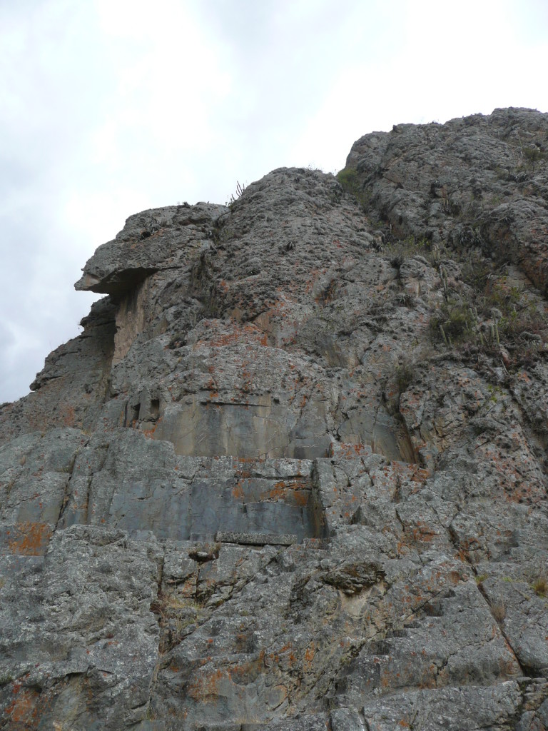 Temple of the Condor bird,  Ollantaytambo.  Note the head of the bird in the top left part of the picture.