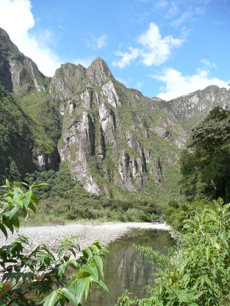 Huayna Picchu, our first glimpse of Machu Picchu