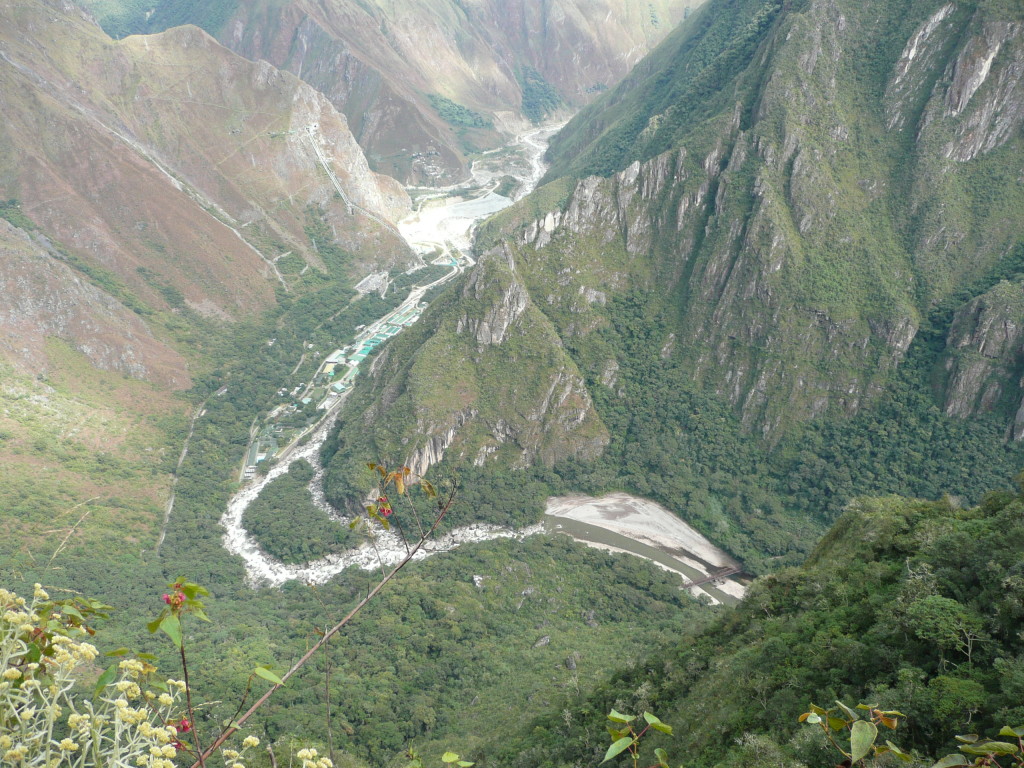From the Inca Drawbridge we had views of where we had walked from the day before.  That's the hydroelectric station below.