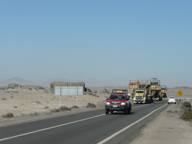 Convoy with mining equipment