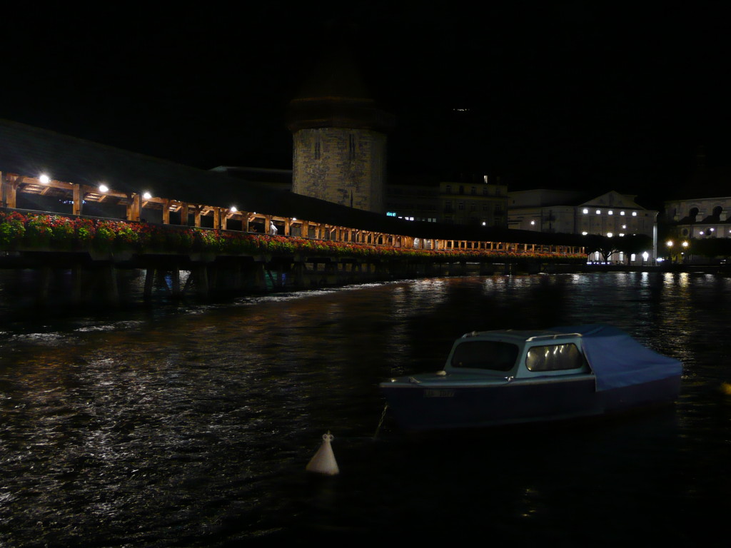 Chapel Bridge in Lucerne, built in 1333, the oldest covered wooden bridge in Europe