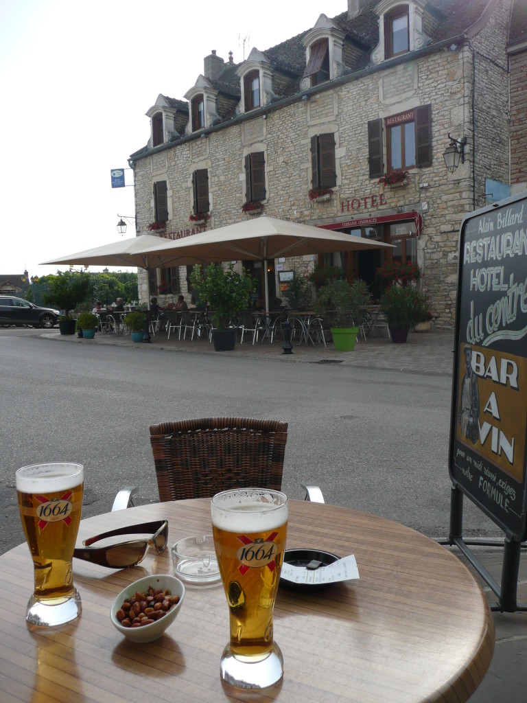 Enjoying two hard earned beers at the end of the cycle ride.