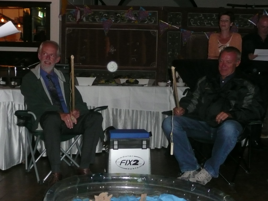 Silly games are part of the retirement party 