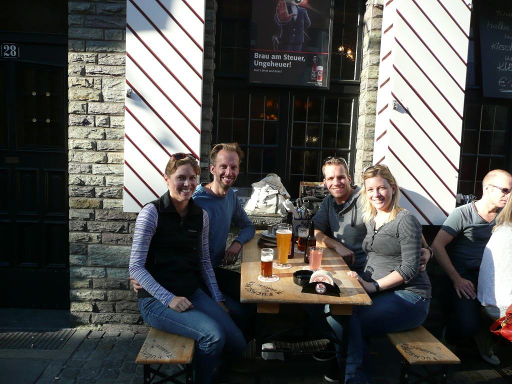 Sharing a couple of local and regional beers in Dusseldorf with Christoph and Brigette.