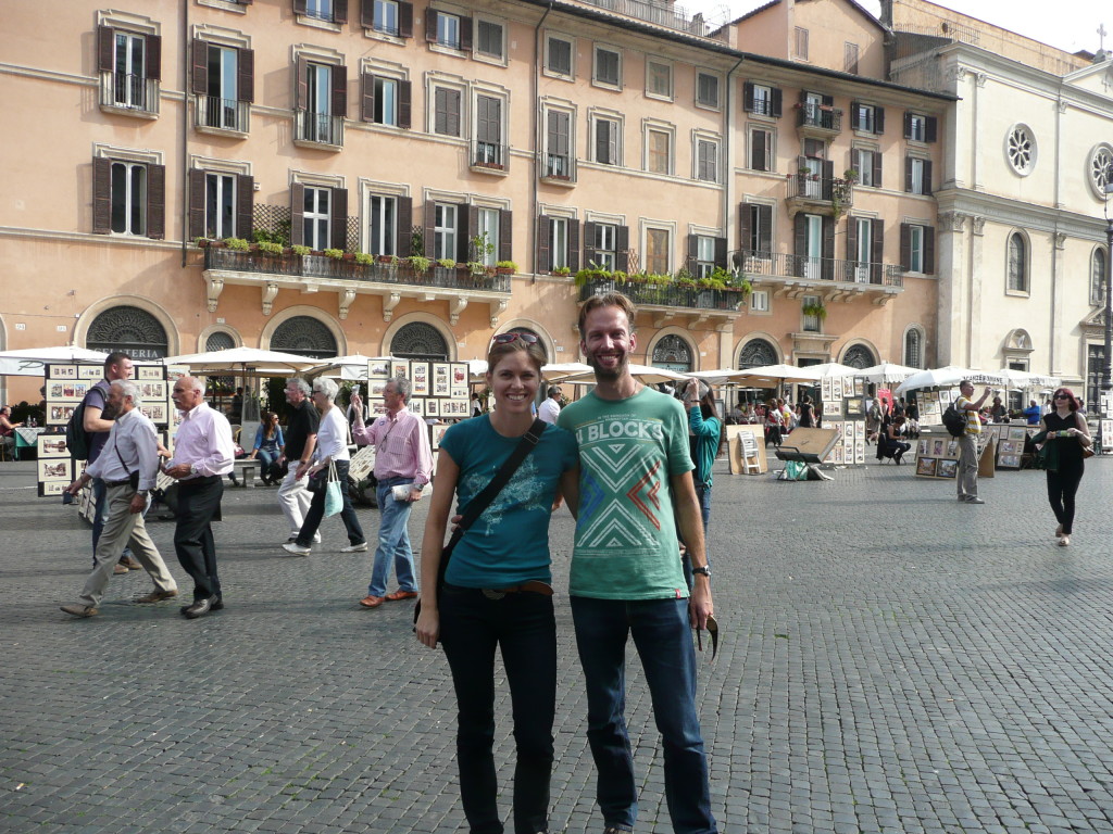 In Piazza Navona, Rome's most beautiful plaza.