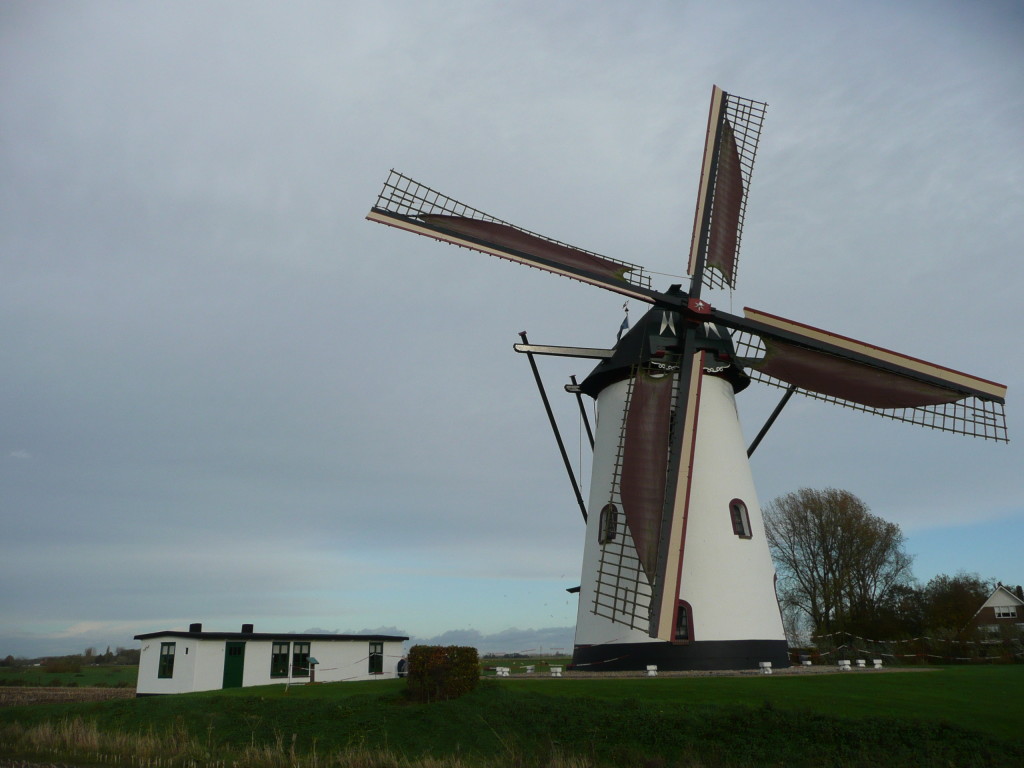 The 'White Mill', fully functional windmill that still mills grain and the 'Bunker', both in pristine condition on their new sites.